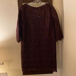 Ann Taylor plum knee length dress